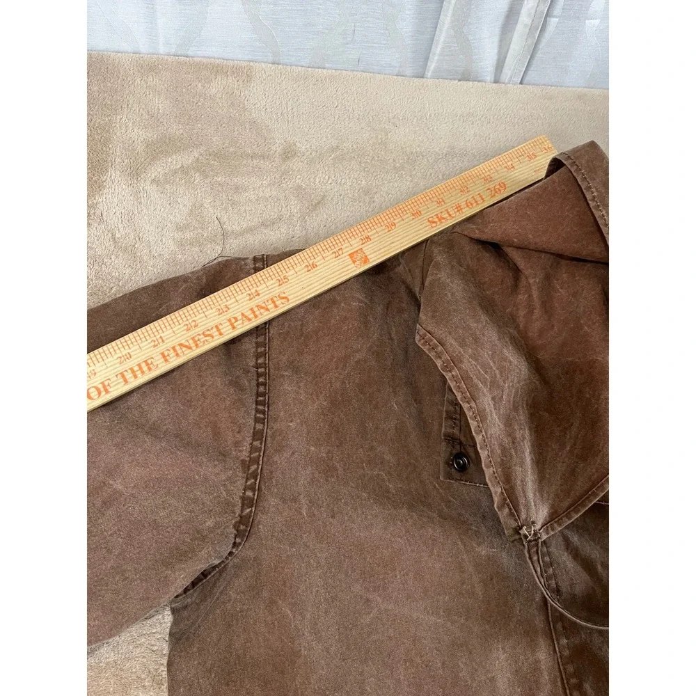 Australian Stock Saddle Co Cattlemans Coat Mens Size 7 Brown Waxed Cotton Duster
